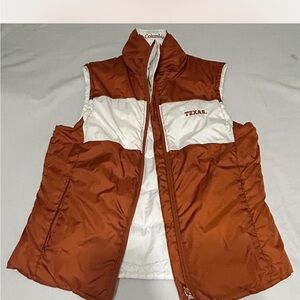 Columbia Women's Brown and White Vest with Texas Embroidery